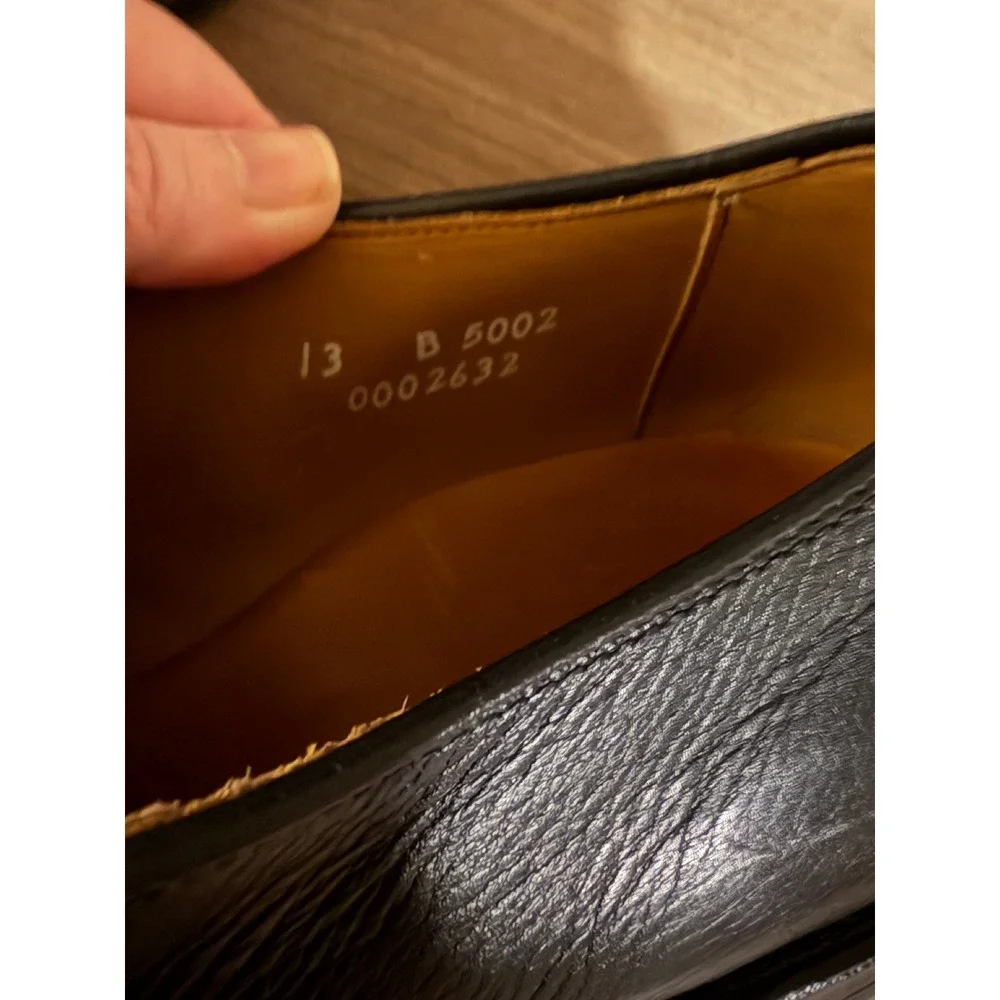 Allen Edmonds Mens Black Leather Slip On Loafers Square Toe Dress Shoes 13 B 500